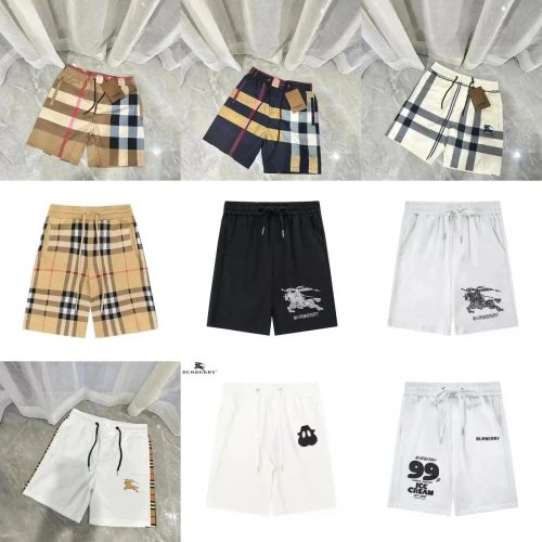 Burberry Check and Graphic Print Casual Shorts Multicolor