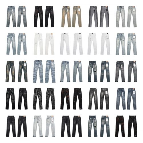 Purple Brand Distressed Denim Jeans Slim Fit Pants Multicolor