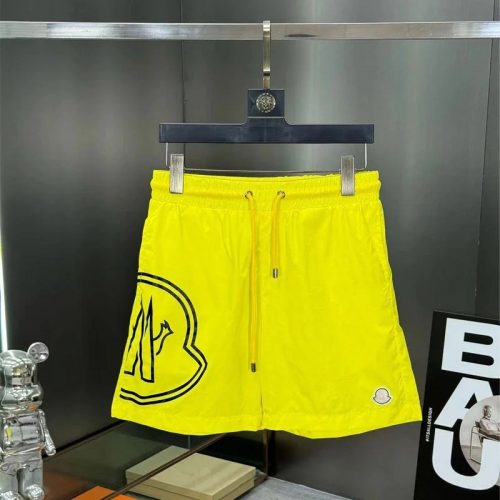 Moncler Graphic Print Nylon Swim Shorts Yellow