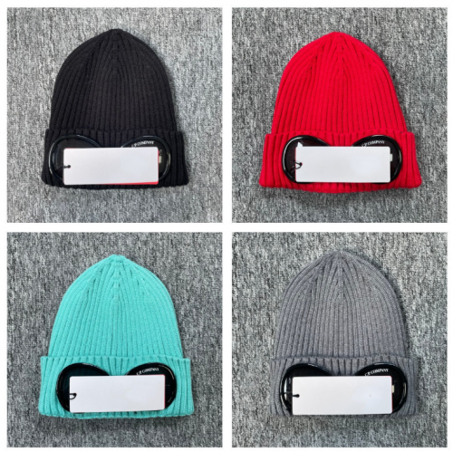 C.P. Company Goggle Beanie Ribbed Knit Hat Multicolor
