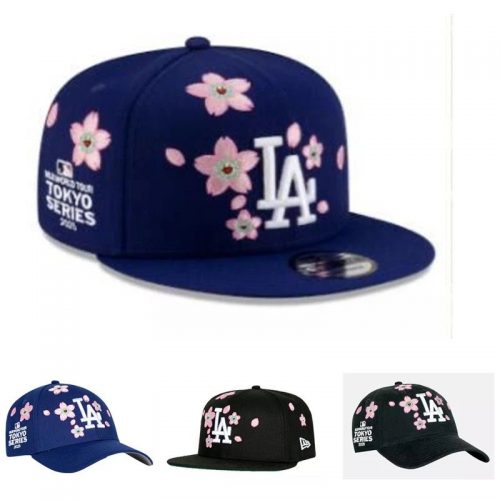 New Era MLB Tokyo Series 2025 LA Dodgers Cherry Blossom Baseball Cap Blue and Black