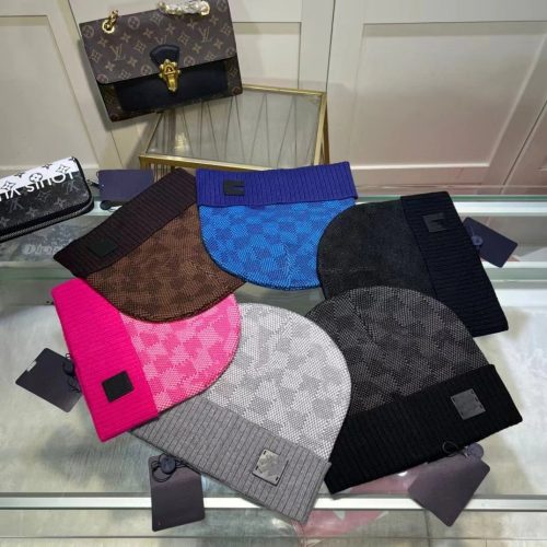 Louis Vuitton LV Damier Knit Beanie Winter Hat Multicolor