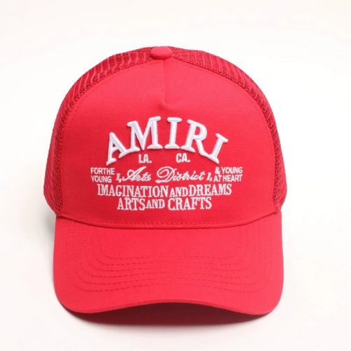 Amiri Arts District Trucker Hat Mesh Baseball Cap Red