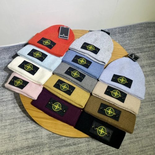 Stone Island Ribbed Wool Beanie Hat Multicolor