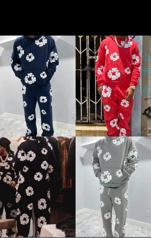 Hellstar Flower Print Streetwear Tracksuit Set Multicolor