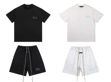 Fear of God FOG Essentials Oversized Streetwear Matching Set Black and Grey