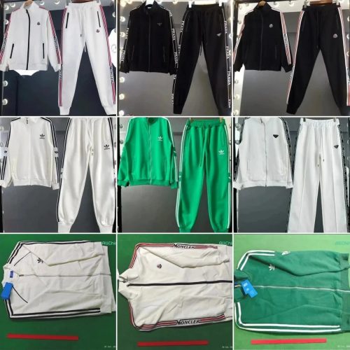 Moncler Track Jacket and Pants Set Casual Sportswear White and Black