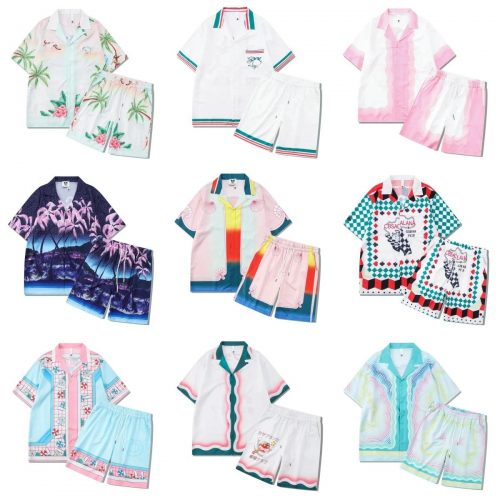 Casablanca Printed Shirt and Shorts Set Casual Summer Outfit Multicolor