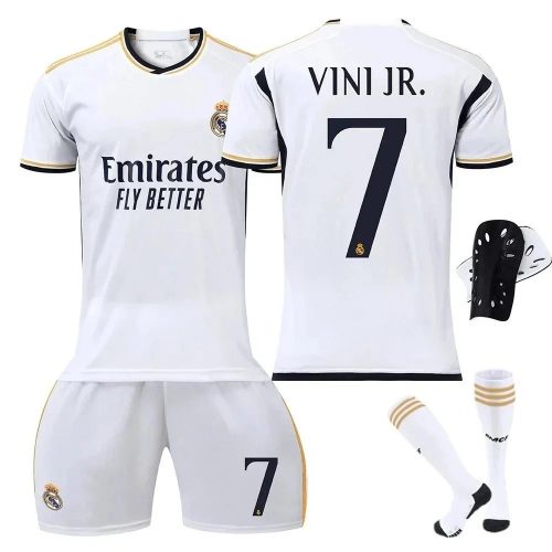 Real Madrid Vini Jr. 7 Soccer Jersey Matching Set White