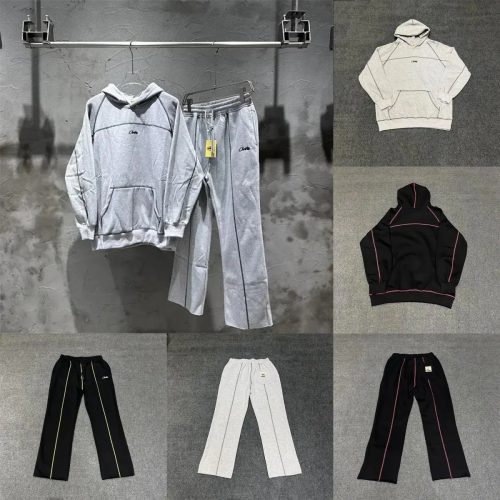 Corteiz Rules The World Streetwear Tracksuit Set Gray and Black