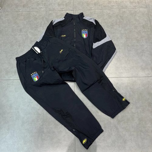 Corteiz Crtz Italy Tracksuit Streetwear Matching Set Black