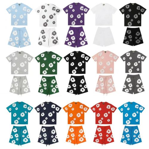 Brain Dead Scrunchie Print Casual T-Shirt and Shorts Set Multicolor
