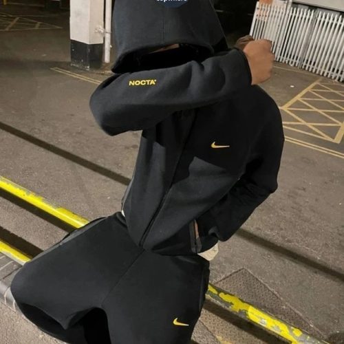Nike NOCTA Tech Fleece Streetwear Tracksuit Set Black