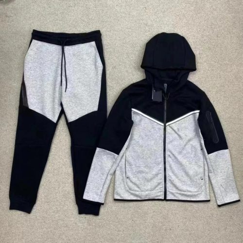 Nike Tech Fleece Sporty Tracksuit Set Black and Gray