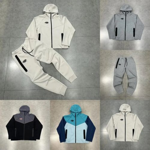 Nike Colorblock Hoodie and Joggers Set Casual Tracksuit Multicolor