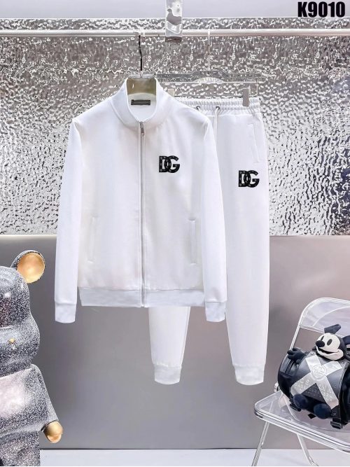 Dolce & Gabbana D&G Zip-Up Casual Tracksuit Set White