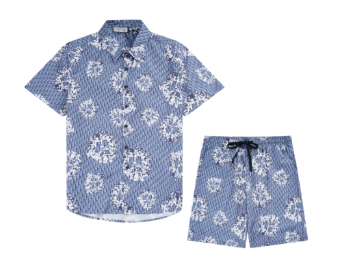 Dior Oblique Floral Print Matching Set Blue