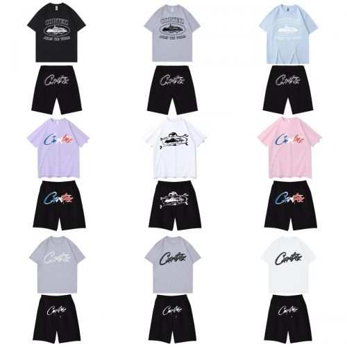 Corteiz Graphic Print Streetwear Shorts Set Multicolor