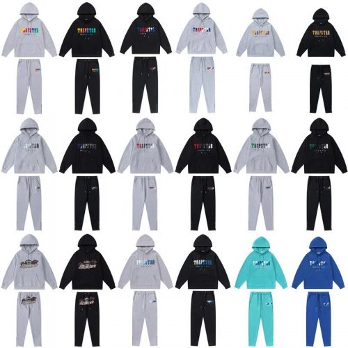 Trapstar Tracksuit Set Streetwear Hoodie and Joggers Multicolor