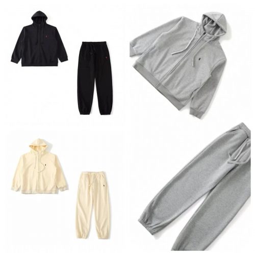 Ralph Lauren Zip-Up Hoodie and Joggers Casual Tracksuit Set Multicolor