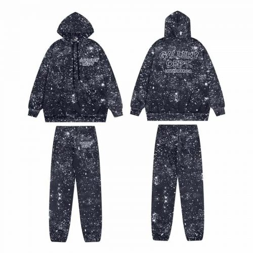 Gallery Dept. Paint Splatter Oversized Tracksuit Set Black