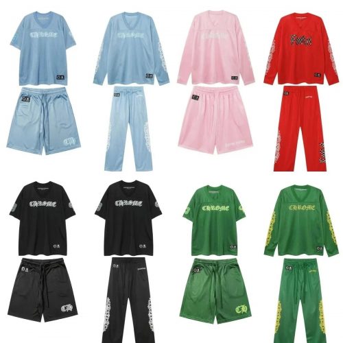 Chrome Hearts Mesh Jersey Tracksuit Set Streetwear Matching Set Multicolor