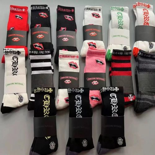 Chrome Hearts Graphic Print Cotton Socks Multicolor