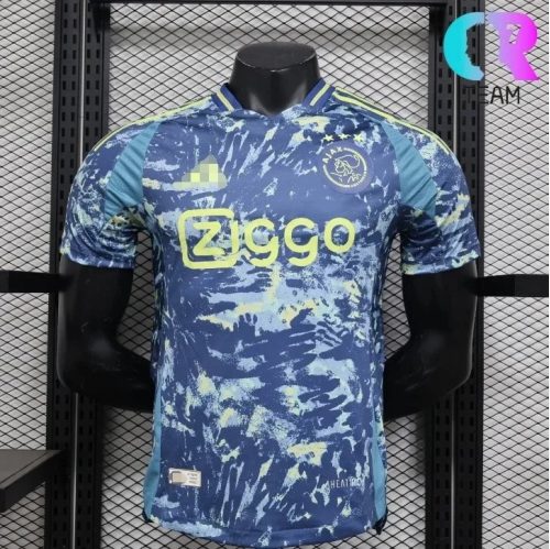 Adidas Ajax 2021-22 Third Soccer Jersey Graphic Football Jersey Blue and Yellow