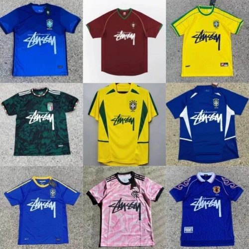 Stussy Graphic Soccer Jersey Streetwear Football Kit Multicolor