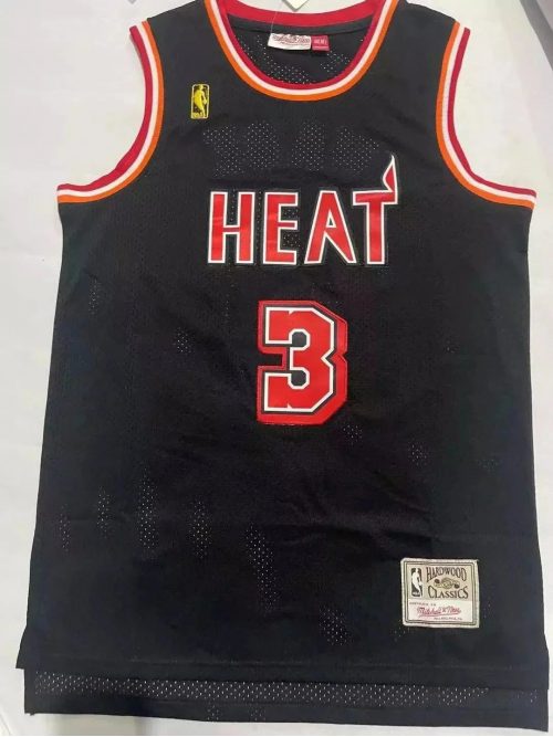 Mitchell & Ness M&N Miami Heat Dwyane Wade 3 Retro Basketball Jersey Black