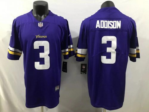 Nike Minnesota Vikings Jordan Addison 3 Football Jersey Purple