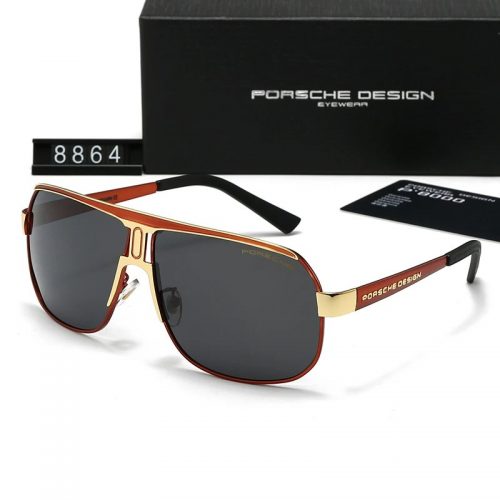 Porsche Design P8864 Aviator Sunglasses Gold and Brown