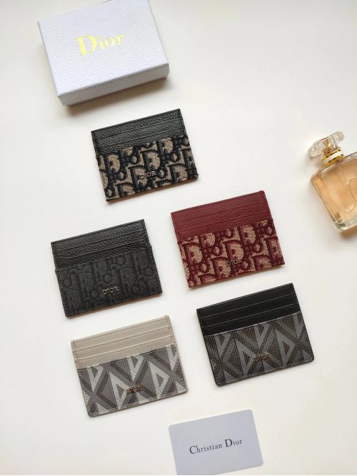 Dior Card Holder Monogram Leather Card Case Multicolor