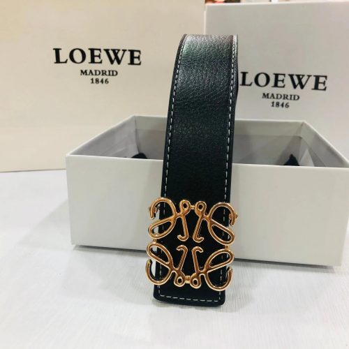 Loewe Anagram Leather Belt Luxury Accessories Black