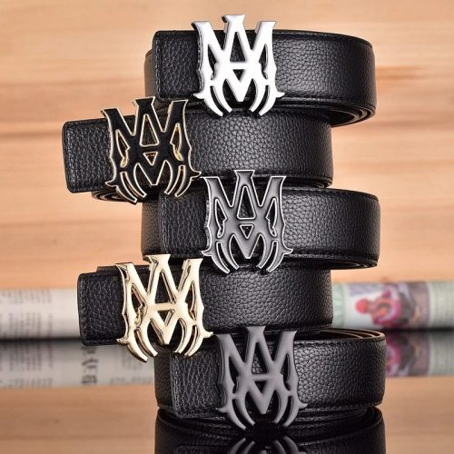 Amiri MA Buckle Leather Belt Classic Accessory Black