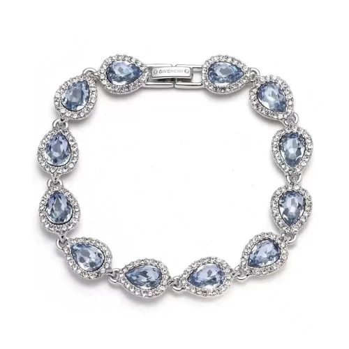 Givenchy Pear-Shaped Crystal Elegant Bracelet Silver and Blue