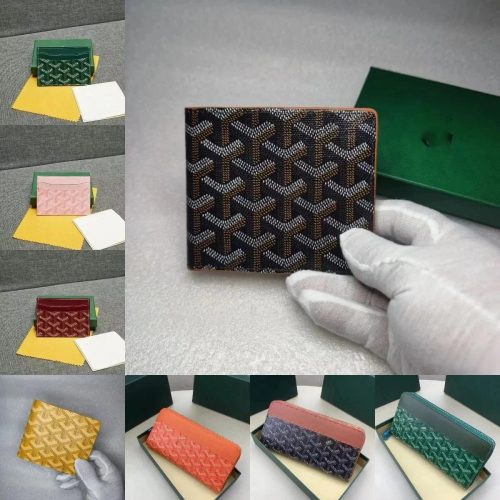 Goyard Saint Sulpice Iconic Pattern Leather Wallet and Card Holder Collection Multicolor