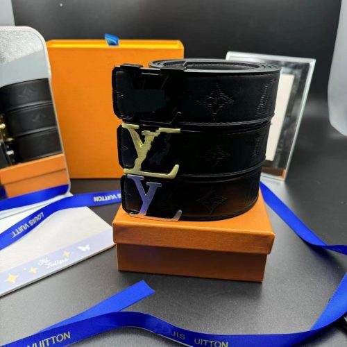 Louis Vuitton LV Initiales Reversible Leather Belt Black