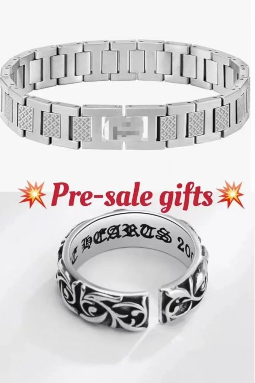 Chrome Hearts Engraved Silver Ring Gothic Style Black and Silver