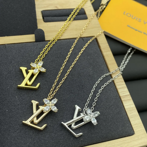Louis Vuitton LV Blooming Necklace Crystal Flower Pendant Gold and Silver