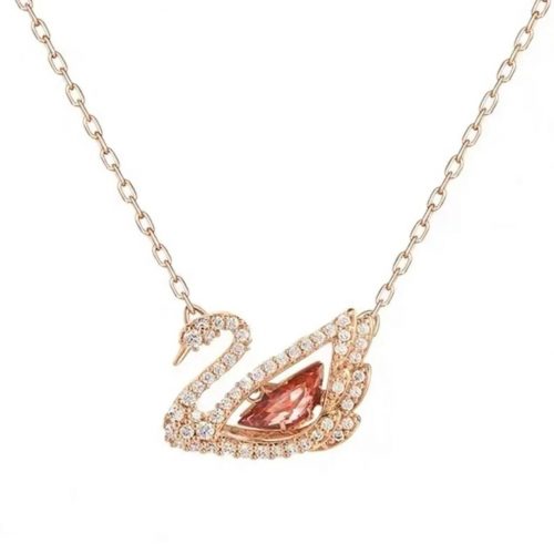 Swarovski Iconic Swan elegant crystal necklace Rose Gold