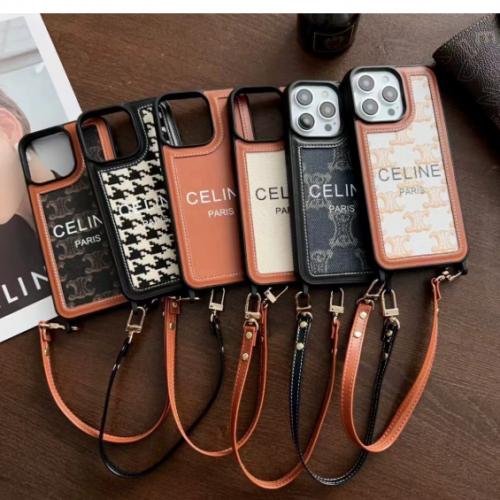 Celine Triomphe Phone Case with Strap Luxury Phone Case Multicolor