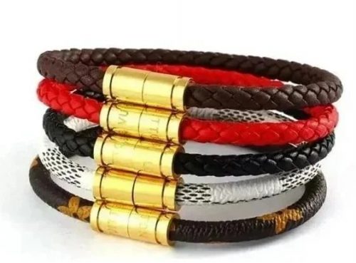 Louis Vuitton LV Braided Bracelet Stackable Leather Jewelry Multicolor