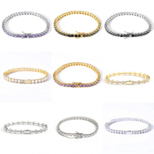 Design Tennis Bracelet Sparkling Crystal Jewelry Multicolor