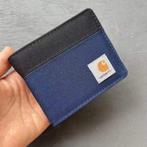 Carhartt Canvas Bifold Wallet Durable Everyday Accessory Blue and Black