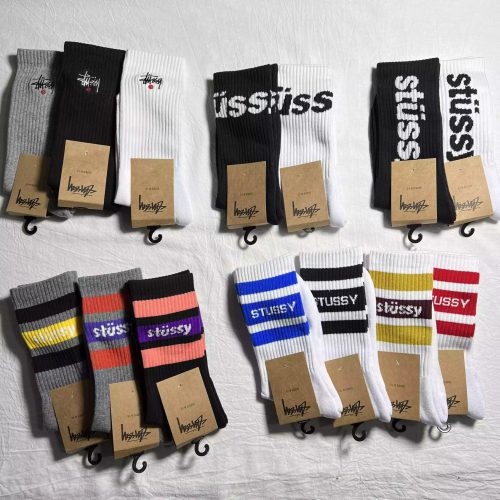 Stussy Crew Socks Cotton Streetwear Accessories Multicolor