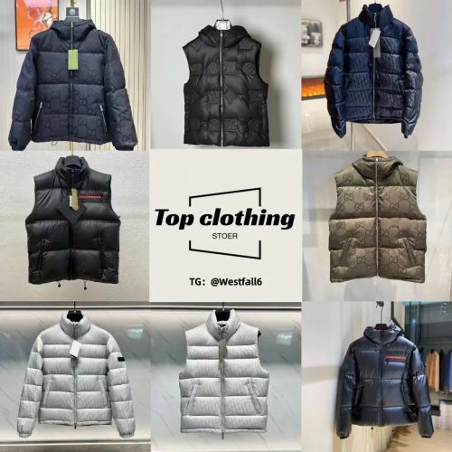 Gucci GG Monogram Puffer Jacket Quilted Winter Coat Black