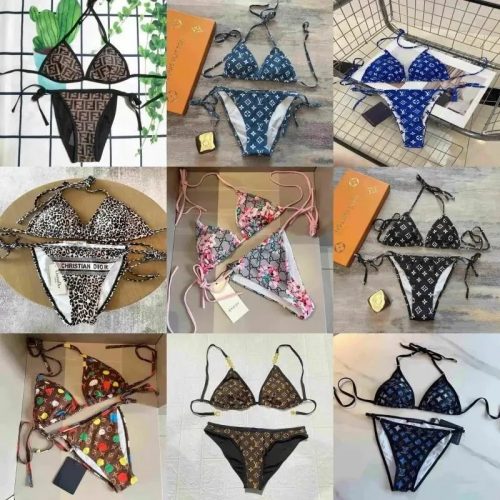 Louis Vuitton LV Monogram Bikini Set Stylish Swimwear Multicolor
