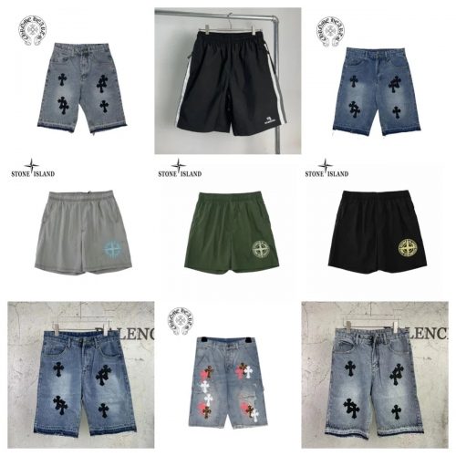 Chrome Hearts Cross Patch Denim Shorts Casual Blue