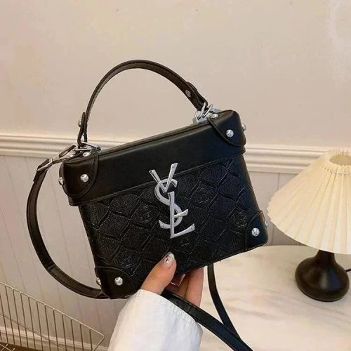 Saint Laurent YSL Cannes Top Handle Bag Black Leather